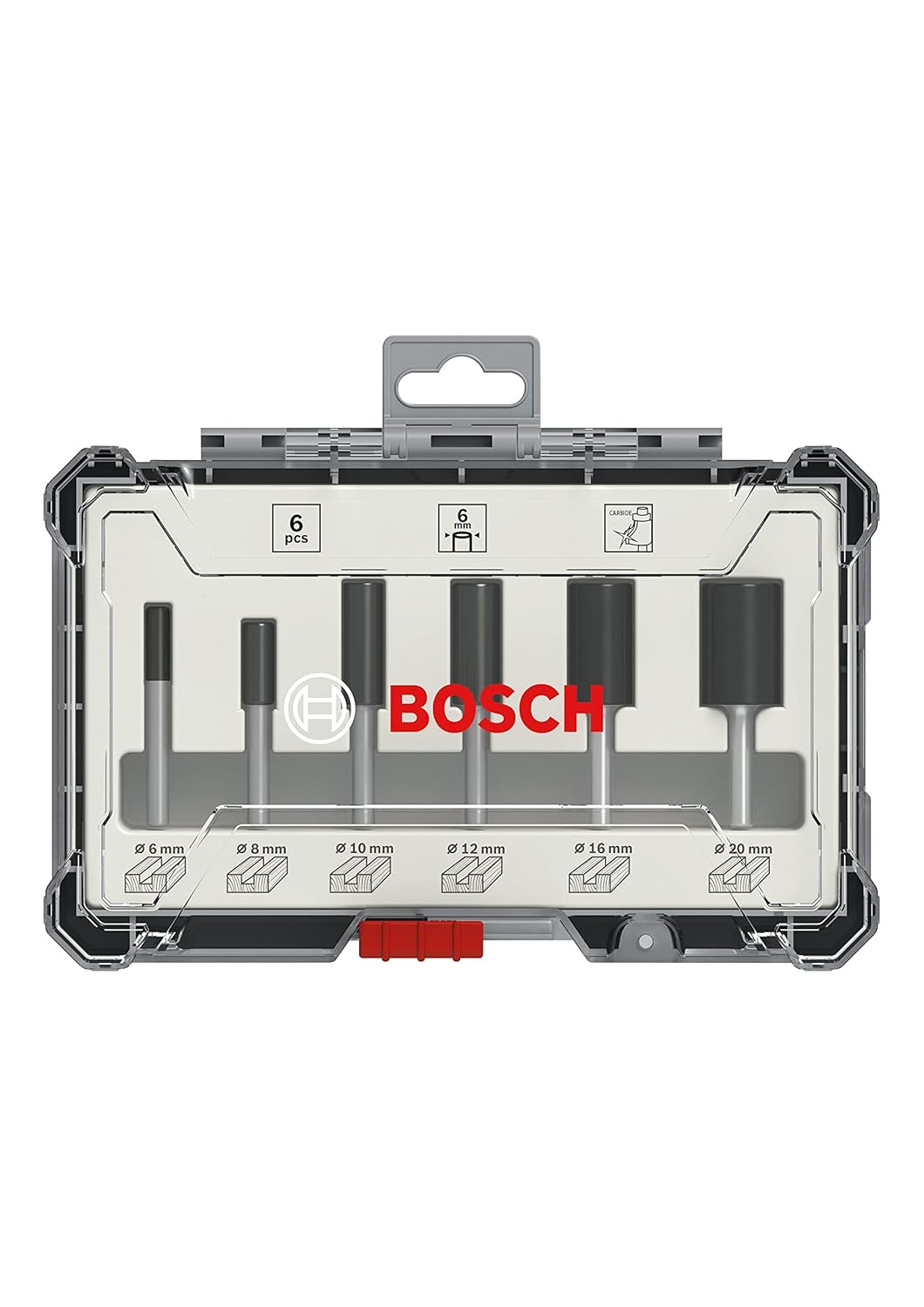 Bosch Professional 6 Pcs Router Bit Set With Straight Bits With 6Mm Shank Suitable For Gkf 550 Plam Router And Gof 130 Router