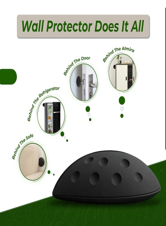 ALP Rubber Wall Protector Knob Cover - Self Adhesive Door Handle Bumper Guard - Protects Walls from Door Handles, Stops, Headboards, Refrigerator Doors (Black, Pack of 4) - Image 5