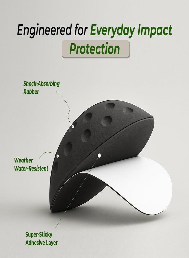 ALP Rubber Wall Protector Knob Cover - Self Adhesive Door Handle Bumper Guard - Protects Walls from Door Handles, Stops, Headboards, Refrigerator Doors (Black, Pack of 4) - Image 3