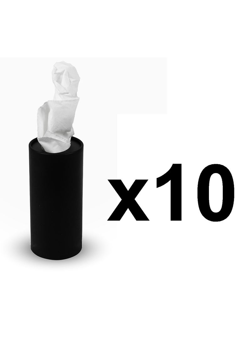 Car Tissue Holder with 3-ply Facial Tissues Bulk - 10 PACK Cylinder for Car Travel Cup Holder Refill Box Round Container plastic - Image 2