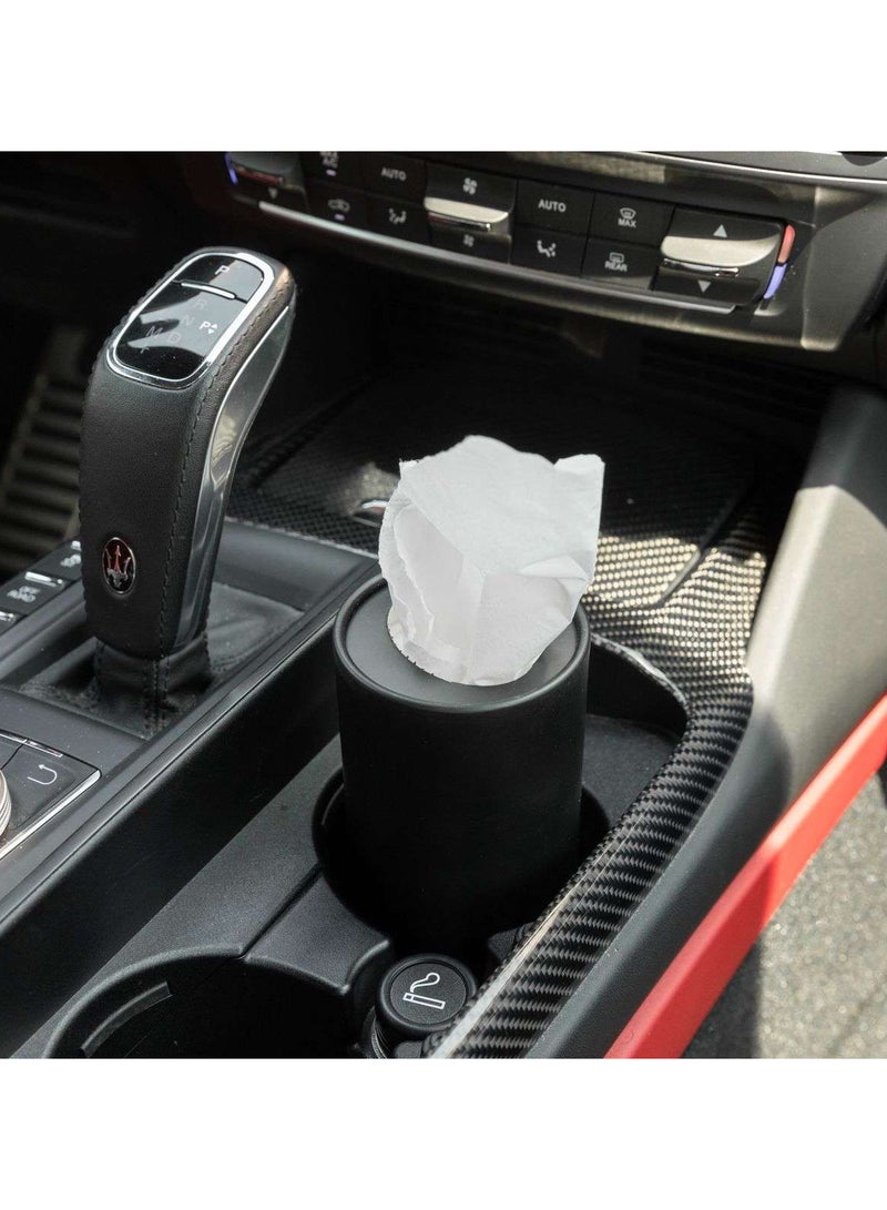 Car Tissue Holder with 3-ply Facial Tissues Bulk - 10 PACK Cylinder for Car Travel Cup Holder Refill Box Round Container plastic - Image 3
