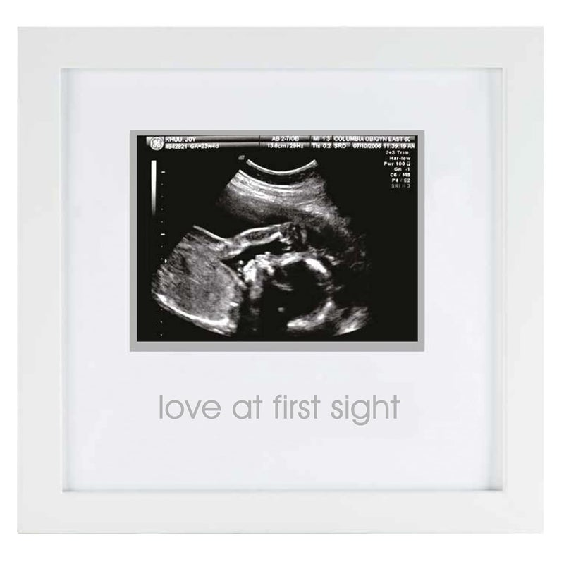 pearhead Love at First Sight Sonogram Picture Frame, Gender Neutral Ultrasound Keepsake, Ideal Pregnancy Gift, Baby Shower and Nursery Decor, 4”x3” Photo Insert, White - Image 1