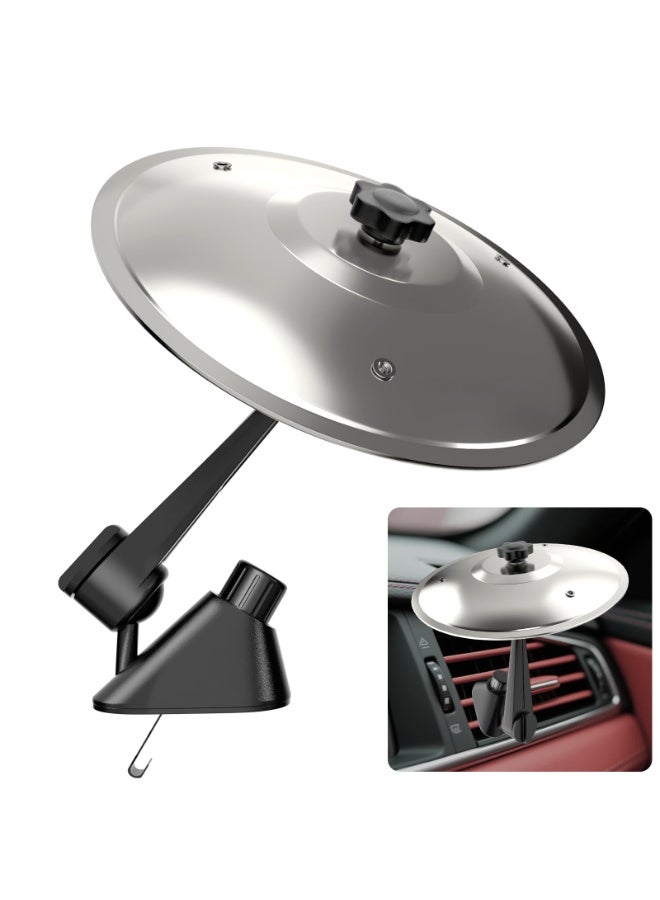 Car Cymbal Drum Vent, Mini Metal Drum Collision Cymbal Suitable For Car Dashboard, Fun Instrument Tool, Suitable For Drummer Music Enthusiasts Gift (Silver) - Image 1