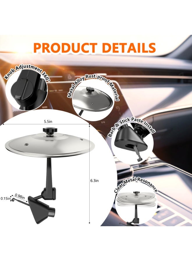 Car Cymbal Drum Vent, Mini Metal Drum Collision Cymbal Suitable For Car Dashboard, Fun Instrument Tool, Suitable For Drummer Music Enthusiasts Gift (Silver) - Image 2