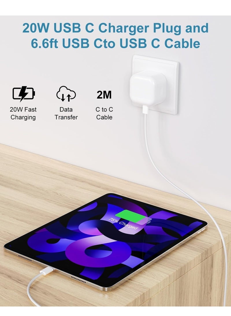 BGM - MFi Certified iPhone 15 Fast Charger – 2-Pack 20W USB-C Power Adapter with Extra-Long 2M USB-C Cable for iPhone 15/15 Pro/15 Pro Max, iPad Pro/Air/Mini - Image 1