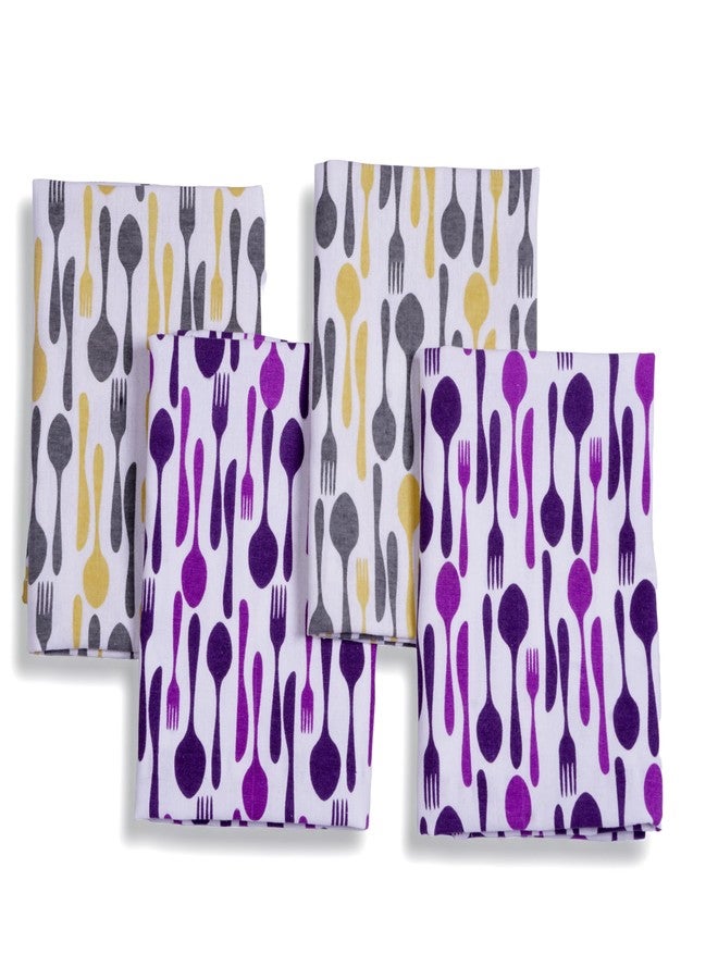 CRAZYWEAVES Lunch Towel for School Kids, Hand Towel Kitchen Napkins and Office Use, 100% Cotton, Kitchen Towels for Cleaning Hand Wipe Towels Kitchen lenen Pack of 4 - Image 1