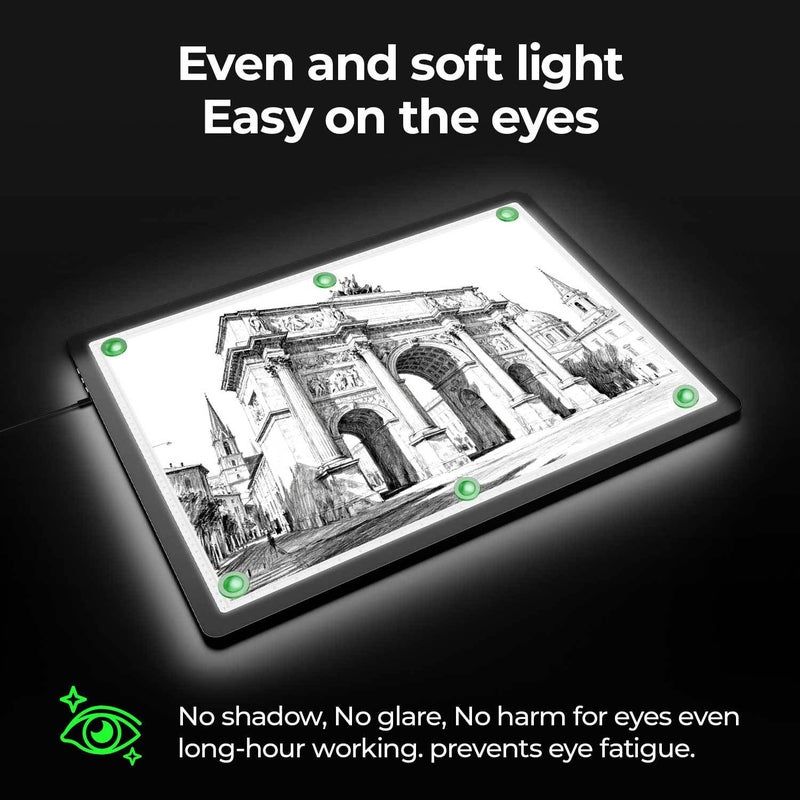 Zocelight A2 Light Pad (25.2" x 18.4"), Large Magnetic Bright Light Box for tracing,6 Levels Dimming/3 Color,Physical Buttons,Light Board for Diamond Painting,Light Table for Drawing, Sketching - Image 2