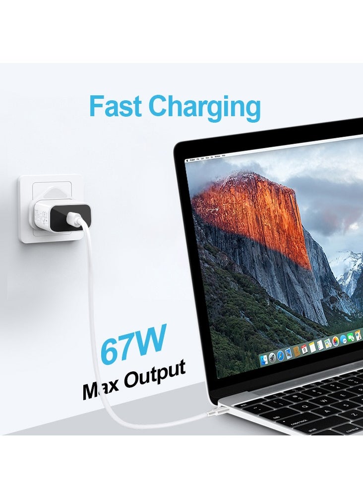 TIKNIA 67W USB C Wall Charger, GaN Compact and Cutting-Edge Tech, TIKNIA Fast Wall Charger Block for MacBook Pro/Air, iPhone16/15, iPad, Galaxy, Pixel, Steam Deck, Dell XPS, Laptop, and More  - Image 2