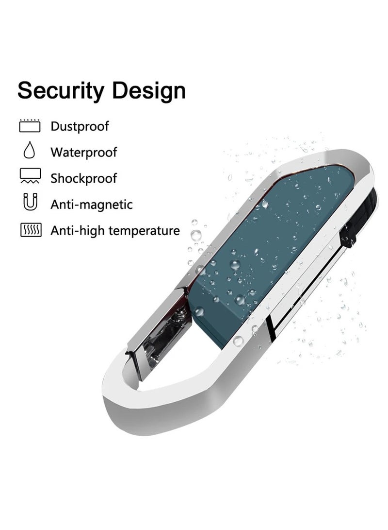 USB Flash Drive, Portable Metal Thumb Drive with Keychain, USB 2.0 Flash Drive Memory Stick, Convenient and Fast Pen Thumb U Disk for External Data Storage, (1pc 64GB Silver) - Image 2