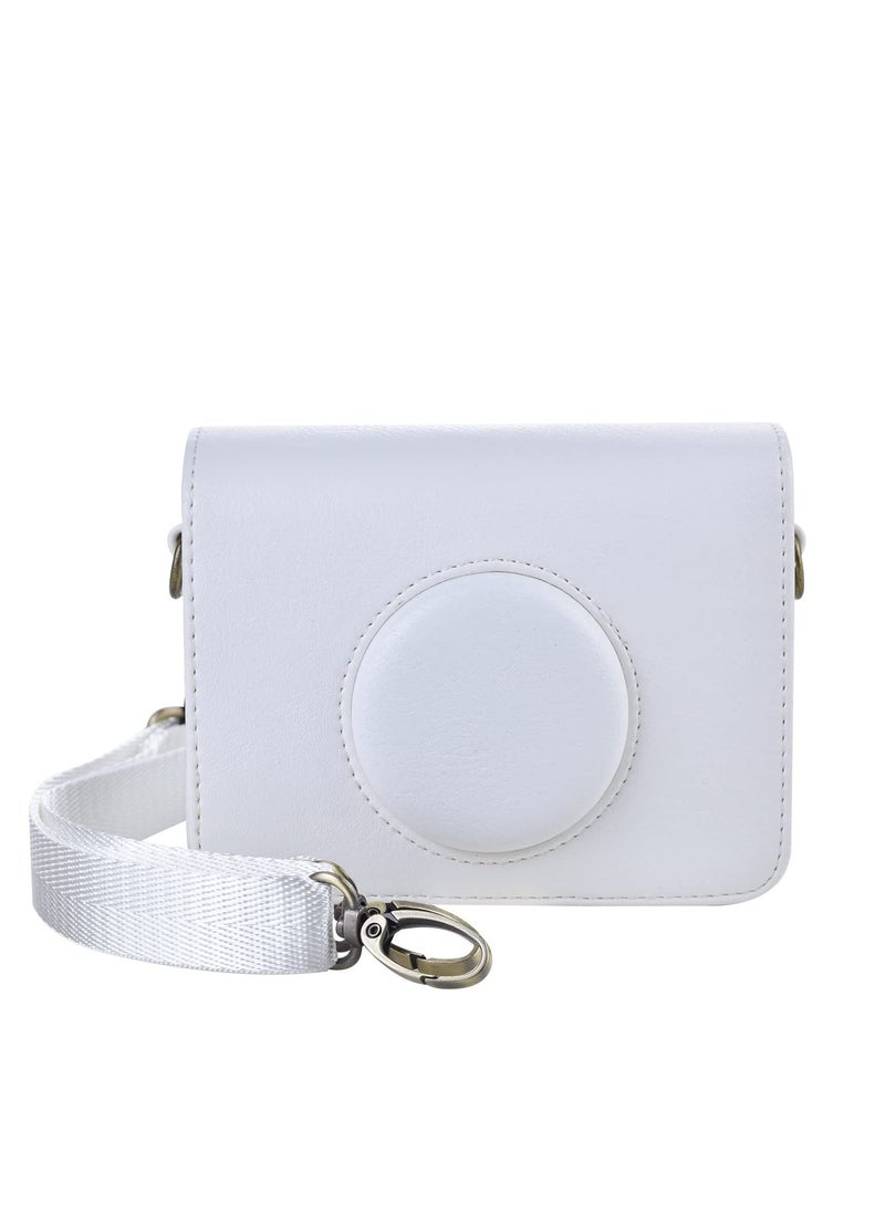 KASTWAVE - Case for Fuji Mini EVO,Camera Case Compatible for Fuji Mini EVO Camera with Adjustable Shoulder Strap in Lychee Texture Horizontal Style, White - Image 1