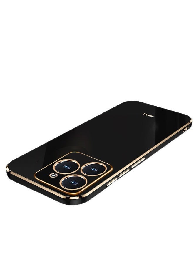 realme C61 4G/ C63 4G Case Cover, Luxury Plating Soft Back Cover, Raised Full Camera Protection, Slim Thin TPU Mobile Phone Case Black - Image 3