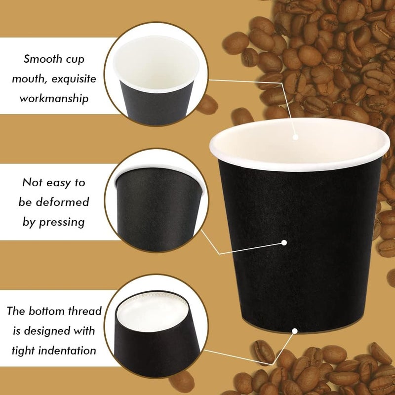 Wuadua 50 Pack 3 oz Paper Cups Bathroom cups  Espresso Cups  Small Paper Cups for Mouthwash  Snacks  Suitable for Family  Party  Picnic(Black) - Image 3
