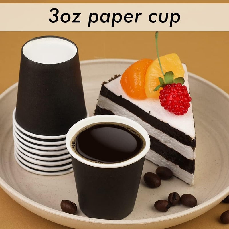 Wuadua 50 Pack 3 oz Paper Cups Bathroom cups  Espresso Cups  Small Paper Cups for Mouthwash  Snacks  Suitable for Family  Party  Picnic(Black) - Image 4