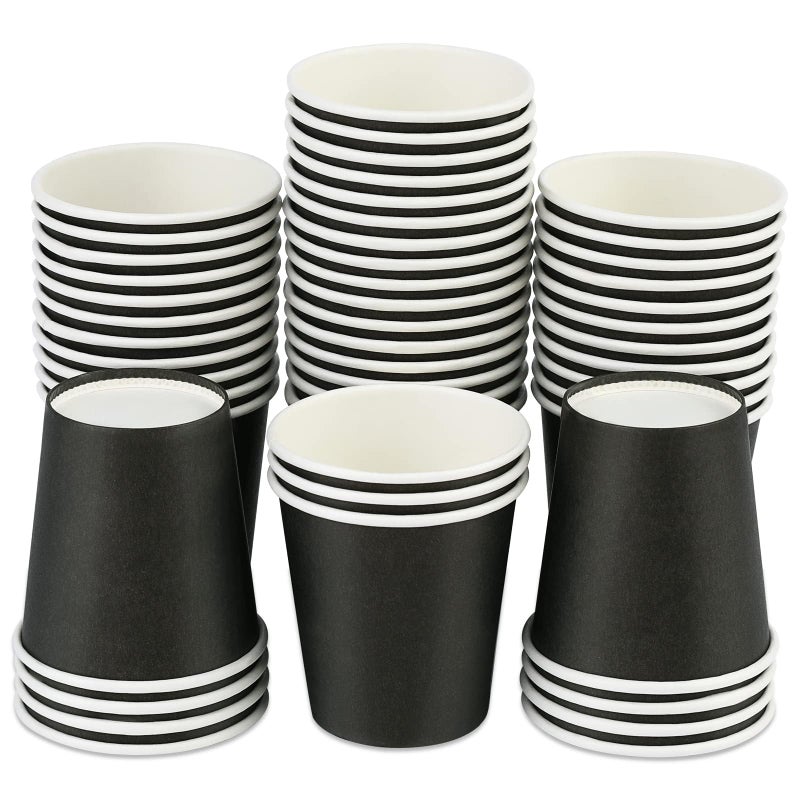 Wuadua 50 Pack 3 oz Paper Cups Bathroom cups  Espresso Cups  Small Paper Cups for Mouthwash  Snacks  Suitable for Family  Party  Picnic(Black) - Image 1
