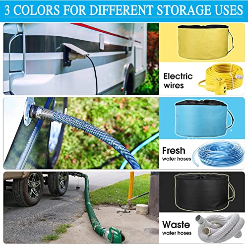 UBeesize 3-Pack Waterproof RV Hose Storage Bag, RV Camper Accessories,RV Storage and Organization for Fresh/Black Water Hoses and Electrical Cords (with Side Pockets and 3 Storage Straps) - Image 2