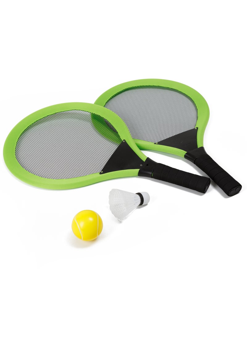 EUREKA KIDS Eurekakids Kids Cloth Racquets Badminton Set | Sports Set | Includes 2 Rackets, badminton and Tennis ball | For 3Y+ - Image 1