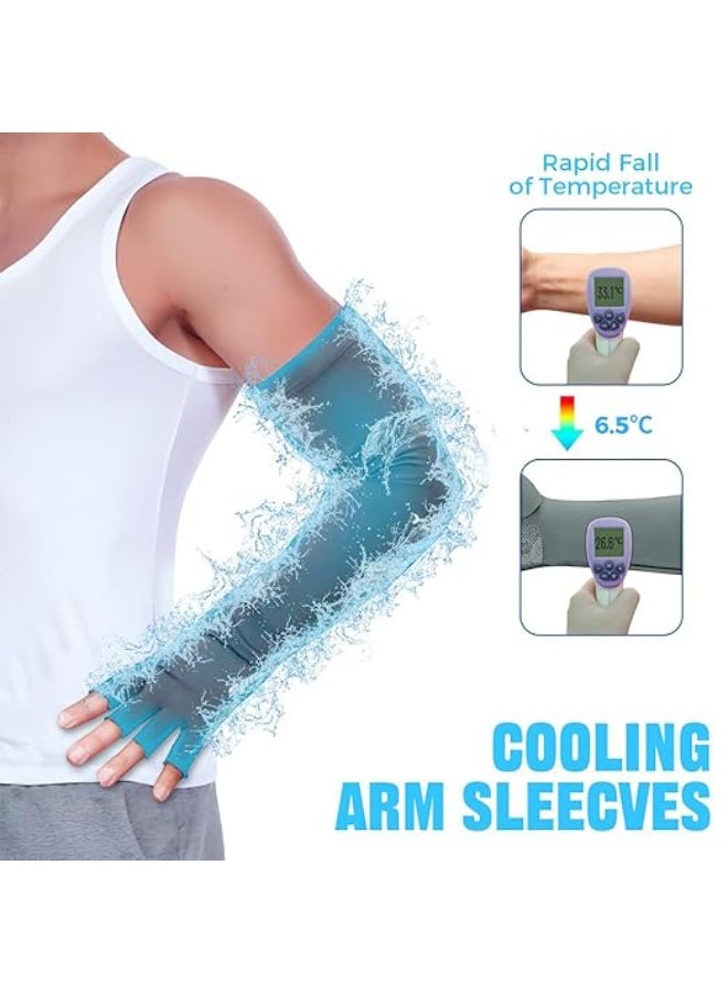 PALAY® Hand Gloves for Sun Protection Arm Sleeves for Men Women Summer UV Protection Cooling Hand Cover Quick Dry Breathable Silk Hand Gloves for Driving, Bike Riding, Hiking - Image 2