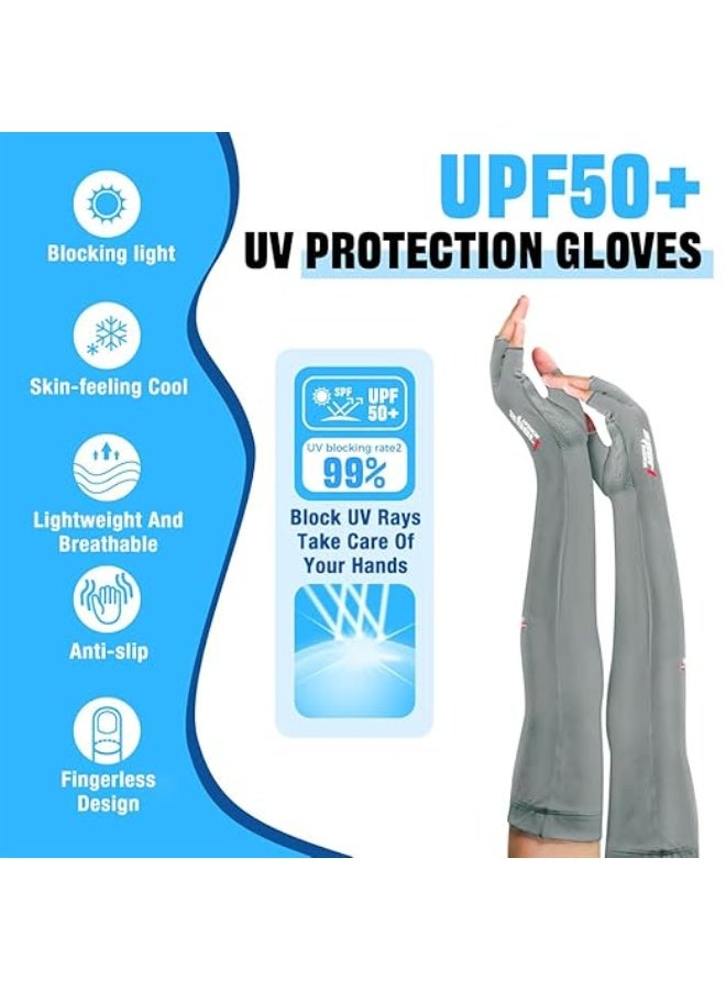 PALAY® Hand Gloves for Sun Protection Arm Sleeves for Men Women Summer UV Protection Cooling Hand Cover Quick Dry Breathable Silk Hand Gloves for Driving, Bike Riding, Hiking - Image 5