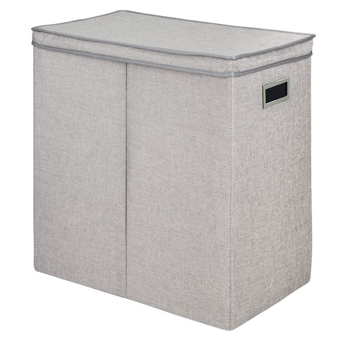 GFL6000GR COLLAPSIBLE DOUBLE SORTER LAUNDRY HAMPER GREY LINEN