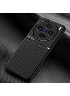 Zaboon For vivo X200 Pro mini Classic Tilt Strip Grain Magnetic PC Hybrid TPU Phone Case(Black) 