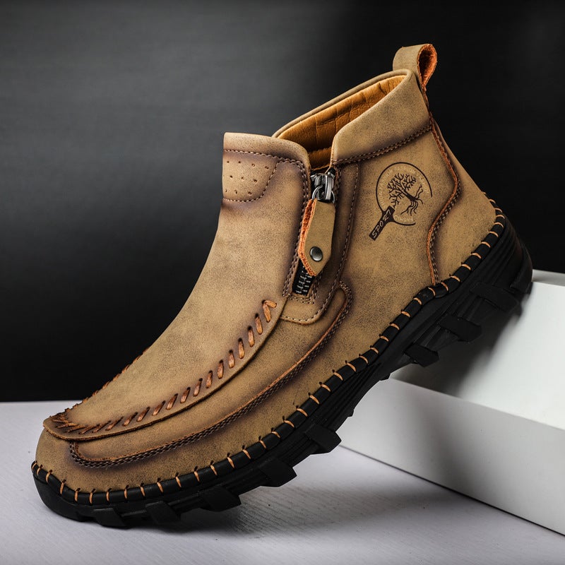 Genuine Leather Boots Men'S Leather Boots Breathable Soft Waterproof Boots Thick-Soled Men'S Shoes Men'S High-Top Martin Boots Snow Boots - Image 2