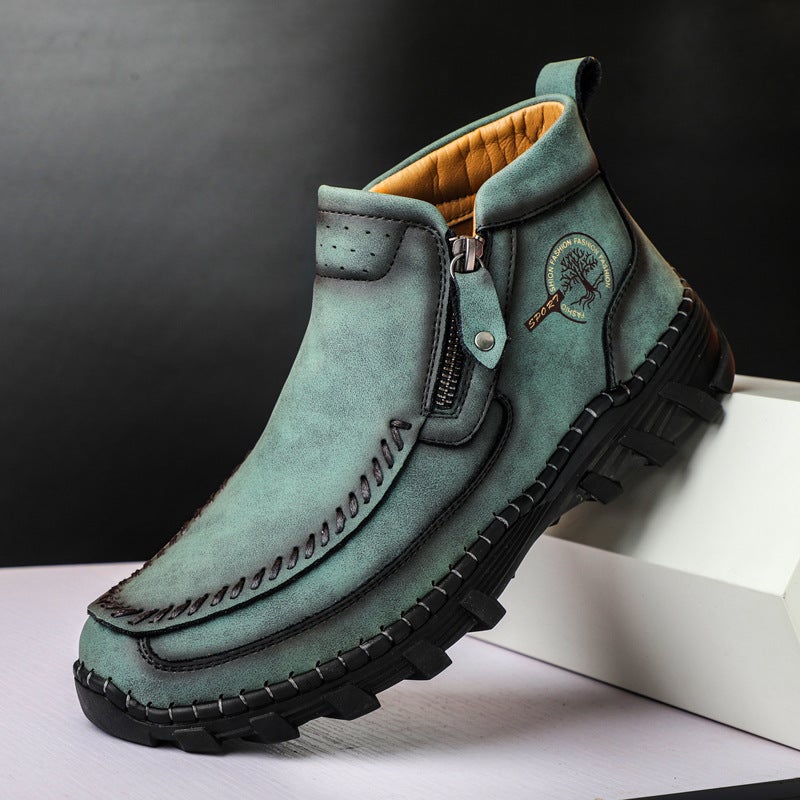 Genuine Leather Boots Men'S Leather Boots Breathable Soft Waterproof Boots Thick-Soled Men'S Shoes Men'S High-Top Martin Boots Snow Boots - Image 5