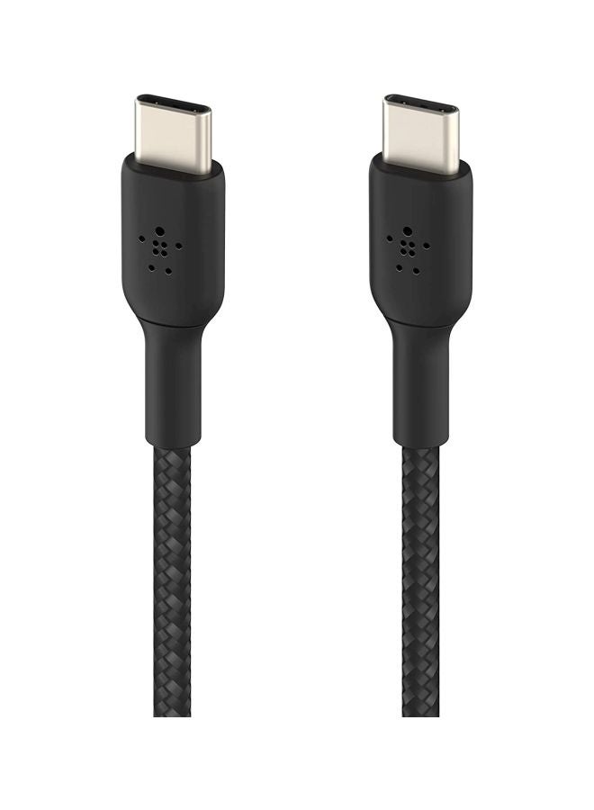 بيلكين كابل Usb-C إلى Usb-C مضفر من بيلكين (كابل شحن سريع Usb Type-C لأجهزة سامسونج، وبكسل، وآي باد برو والمزيد) - بطول 1 م، أسود أسود - Image 2