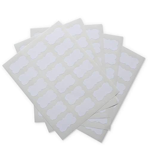 Crinklee Waterproof Essential Oil Labels, 90 Scallops, 2.2x1.3 Inches, Oil Proof, Highly Durable, Strong Glue, for 10ml and Larger Bottles and Rollers - Image 1