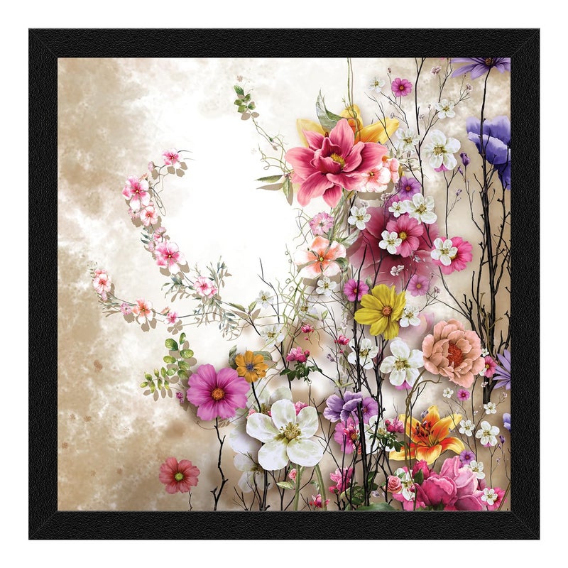ArtX Paper FlowerFloral Painting For Wall Decoration Wall Painting For Living Room Multicolor Floral 13 X 13 inches Set of 1