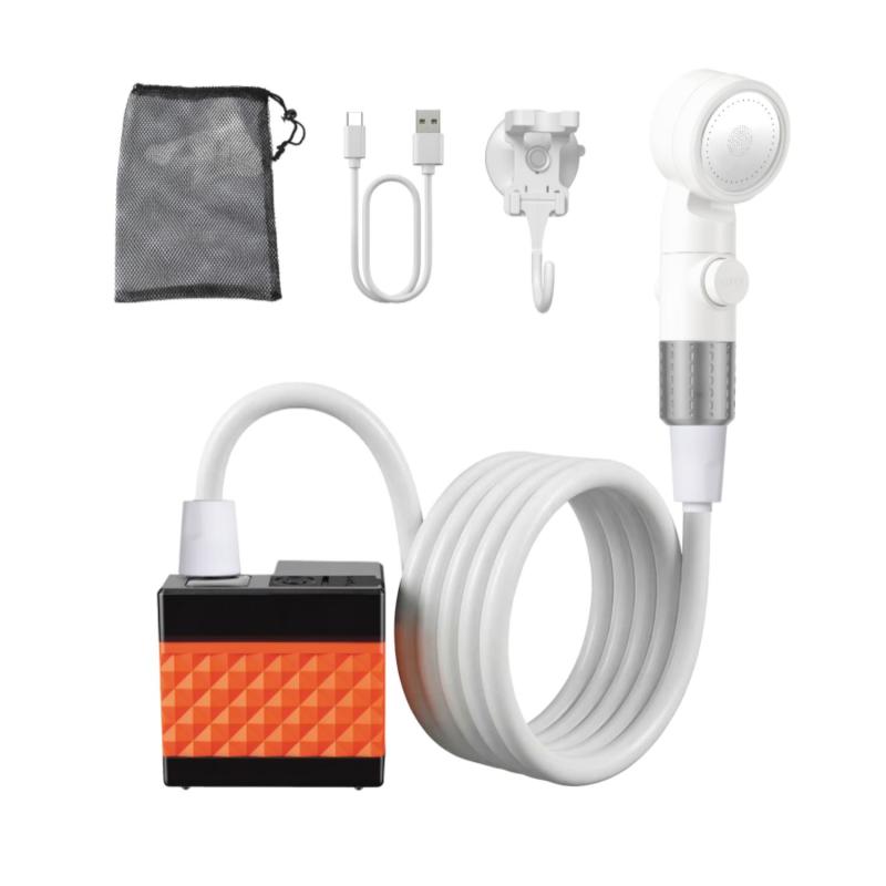 Portable Camping Shower: 5200mAh Rechargeable Battery, Powerful 7L/Min Flow - Smart LED Display, Kink-Proof 2M Hose for Outdoor Camping, Hiking, RV Travel & Pet Cleaning - Image 1