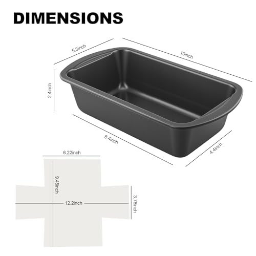 Shinsin 9x5 Loaf Pan with Liners Set, 2-Pack Nonstick Bread Pan and 50pcs Loaf Liners for Homemade Oven Baking - Heavy-gauge Rectangular Baking Tray for Home Baker Make Sourdough Banana Sandwich Bread - Image 2