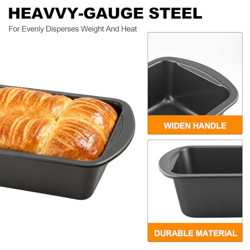 Shinsin 9x5 Loaf Pan with Liners Set, 2-Pack Nonstick Bread Pan and 50pcs Loaf Liners for Homemade Oven Baking - Heavy-gauge Rectangular Baking Tray for Home Baker Make Sourdough Banana Sandwich Bread - Image 3