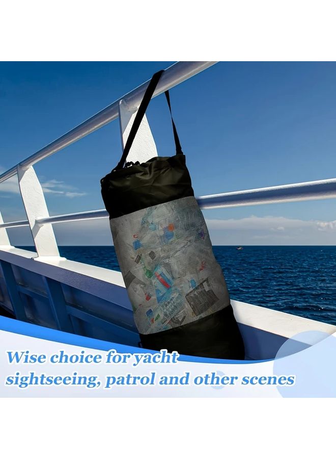 Multifunctional Portable Marine Trash Bin Reusable Durable Oxford Cloth Black - Image 4