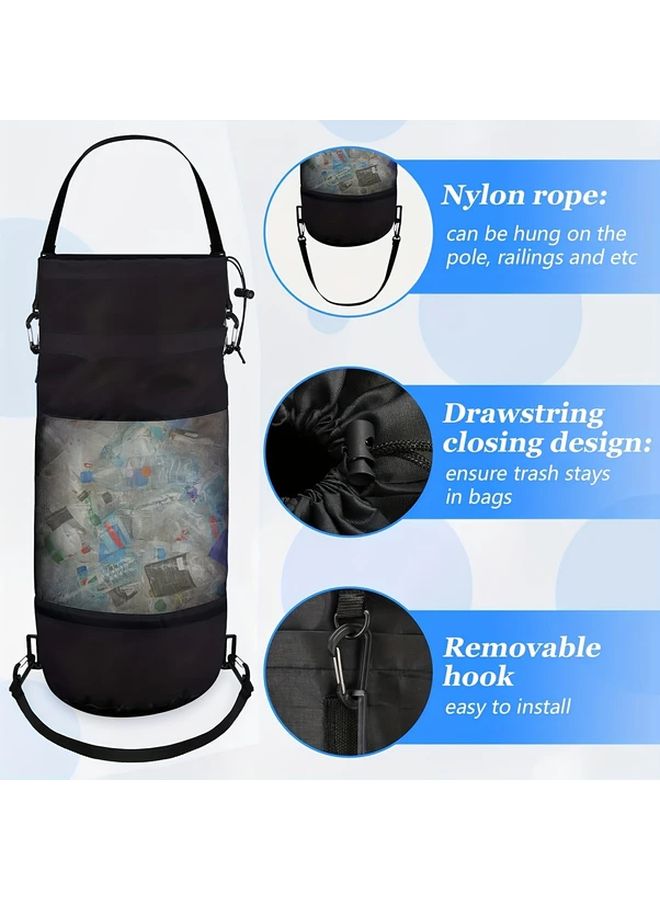 Multifunctional Portable Marine Trash Bin Reusable Durable Oxford Cloth Black - Image 5
