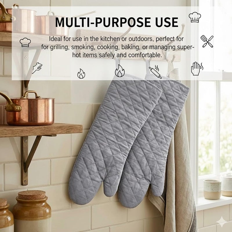 Imaashi The Bliss Oven Mitts, Heat Resistant Cooking Oven Gloves Can be Used for Grilling Smoking Cooking Baking Frying or handling Super-hot Itemss (Pack of 2) - Image 3