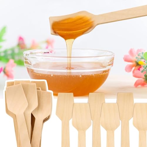 V4L 4 Inches Mini Ice Cream Wooden Spoons Wood Mini Taster Spoons Gelato Spoons Disposable for Crafts Ice Creams Sampling Tasting Pack of 50 - Image 3