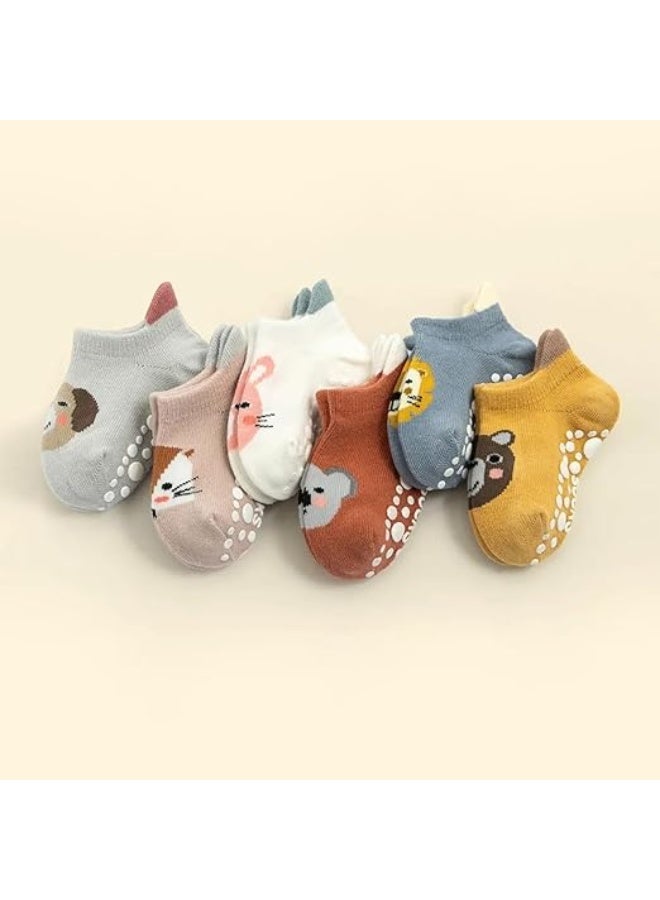 6 pairs of baby socks for spring, autumn, and winter, anti slip socks for babies, thickened wool socks for babies with small ears and boneless socks for babies, Grade A (suitable for 1-3years old ) - Image 3