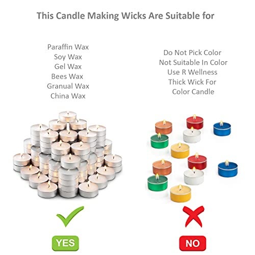 R Wellness Cotton Candle Wicks | Wax Coated Pre-Tabbed DIY Candle Wicks (1 Inch, 200 Pcs) | Candle Making Supplies for Jar Candles, Wax Candles & Home Craft Use - Image 5