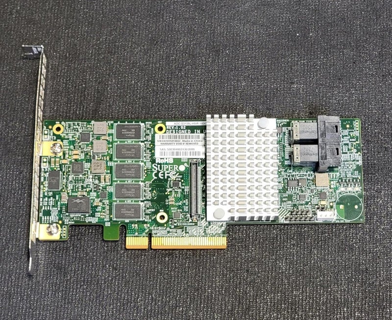 Supermicro AOC-S3108L-H8IR-16DD Add-on Card - Storage controller (RAID) - 8 Channel - SATA 6Gb/s/SAS 12Gb/s low profile - 1.2 GBps - RAID 0, 1, 5, 6, 10, 50, 60 - PCIe 3.0 - Image 3
