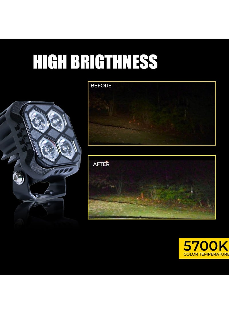 Toby's Toby’s New Launched 3" 20W LED Work Light 1800LM LED Light Bar Off Road Driving Light Mini Auxiliary Headlight 2 pieces  - Image 2