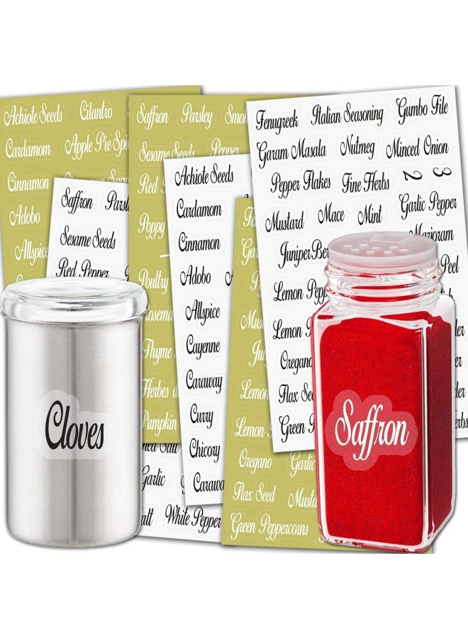 بريميفي 214 ملصقات مطبخ، ملصقات مخزن باللونين الأبيض والأسود - ملصقات للبرطمانات، ملصقات التوابل/الأطعمة، ملصقات برطمانات مكتوب عليها نص مقاوم للماء، ملصقات تنظيم المطبخ للأكواب الزجاجية والحاويات والصناديق - Image 1