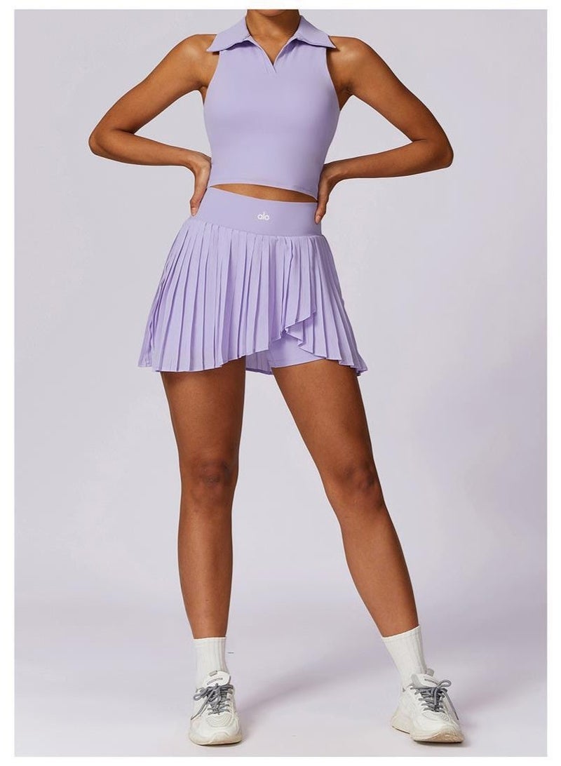 Alo Yoga North America ALO Tennis Skirt Women's Faux Two-Piece Yoga Fitness Skirt - Image 5