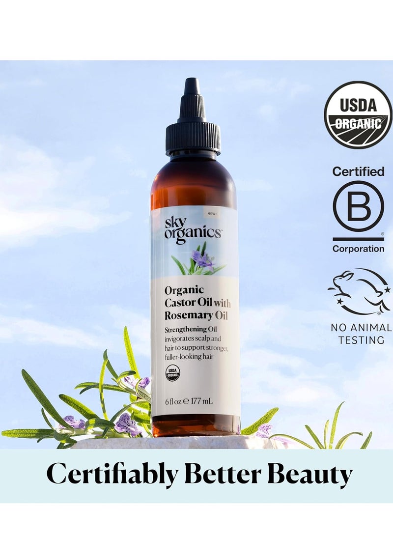 Sky Organics Sky Organics USDA Organic Castor Oil with Rosemary Oil, Strengthening Oil, Pure Potent Blend, Hexane Free, Invigorates Scalp, Supports Stronger, Fuller-Looking Hair, Textured Hair, 6 fl oz w ebook - Image 4