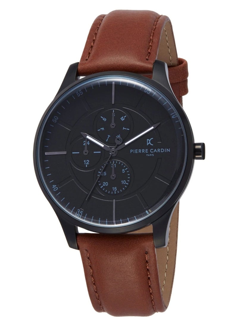 pierre cardin Pierre Cardin Stainless Steel Men's Watch With Brown Leather Band PC902731F119  - Image 1