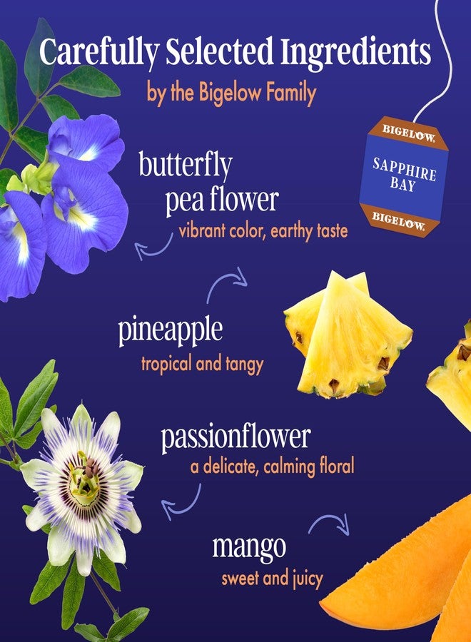 Bigelow Tea Sapphire Bay Butterfly Pea Flower, Blue Tea, Caffeine Free (Pack of 6), 108 Total Tea Bags - Image 3