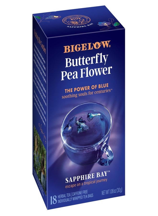 Bigelow Tea Sapphire Bay Butterfly Pea Flower, Blue Tea, Caffeine Free (Pack of 6), 108 Total Tea Bags - Image 1