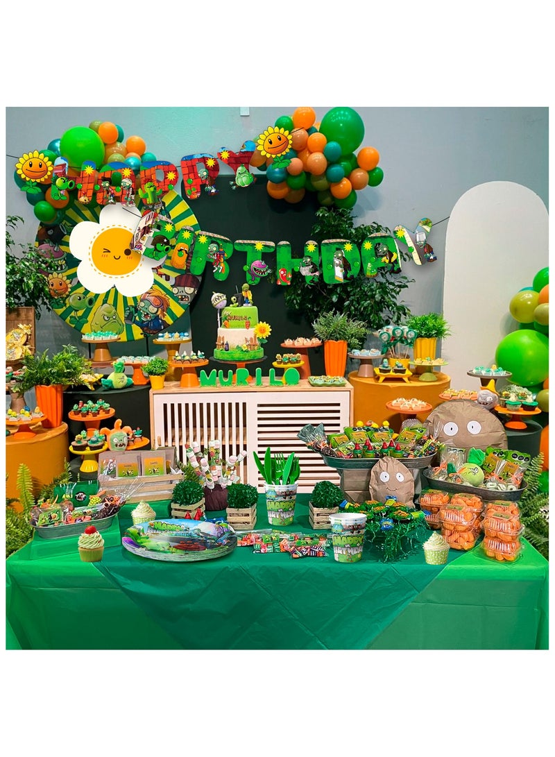 حفلة مثمرة أدوات مائدة حفلات أعياد الميلاد ”نباتات ضد الزومبي“ تتسع ل 16 ضيفًا، 128 قطعة زينة حفلات عيد ميلاد ”نباتات ضد الزومبي“ مجموعة أدوات مائدة ذات طابع ألعاب، أطباق ومناديل وأكواب - Image 5