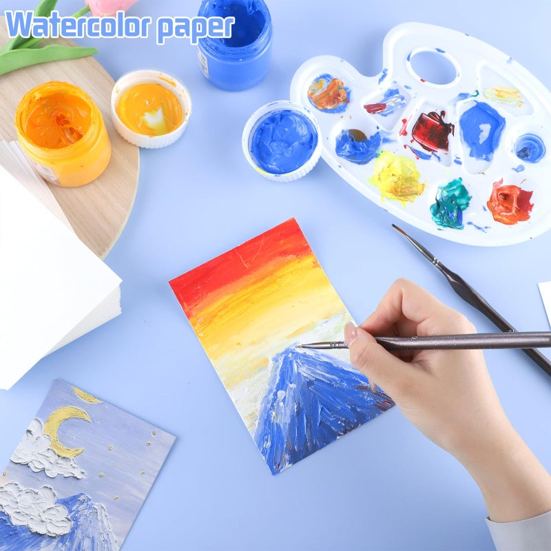 Prudiut 120 Sheets Watercolor Paper Bulk, 140 lb/300 GSM White Cold Press Paper Water Color Paper for Kids Child Students Adults Artists Drawing Gift Cards(4 x 6 Inch) - Image 4