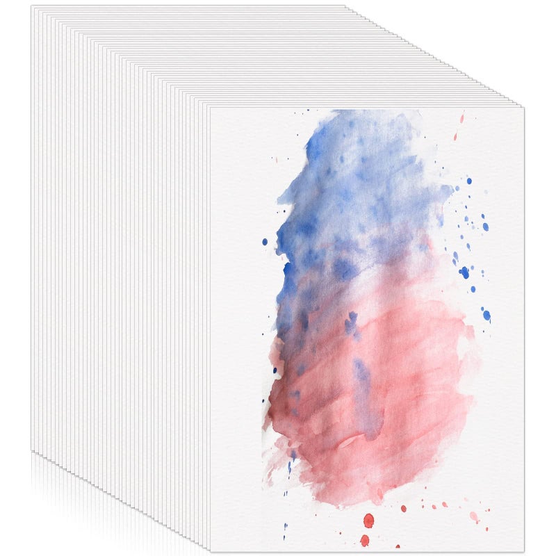Prudiut 120 Sheets Watercolor Paper Bulk, 140 lb/300 GSM White Cold Press Paper Water Color Paper for Kids Child Students Adults Artists Drawing Gift Cards(4 x 6 Inch) - Image 1