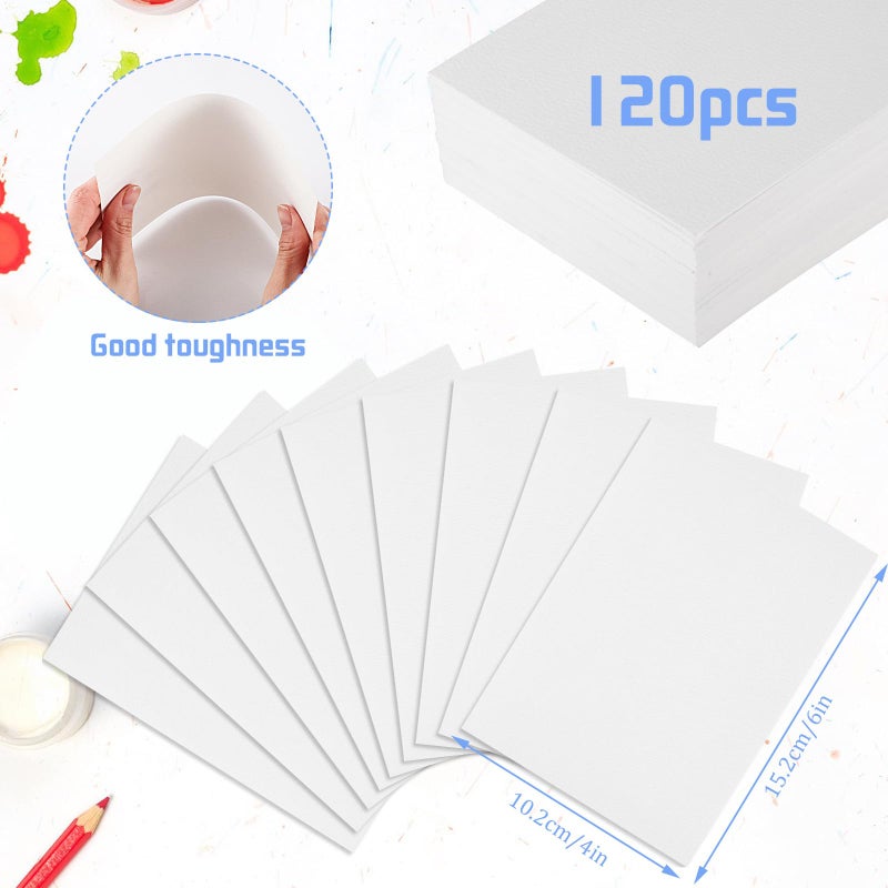 Prudiut 120 Sheets Watercolor Paper Bulk, 140 lb/300 GSM White Cold Press Paper Water Color Paper for Kids Child Students Adults Artists Drawing Gift Cards(4 x 6 Inch) - Image 2